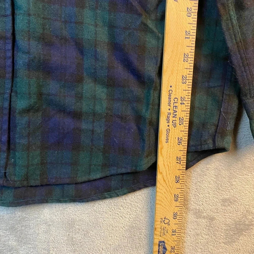 Pendleton Lodge Shirt L Black Watch Tartan Plaid Long Sleeve USA Fabric